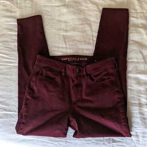❌SOLD❌ AEO Maroon High-Rise Jeggings